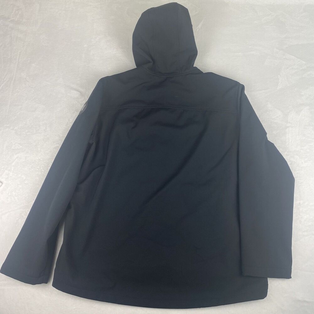 Hurley Jacket Mens Extra Large Black Hooded Softshell Quilted Puffer Windbreaker - Picture 2 of 10